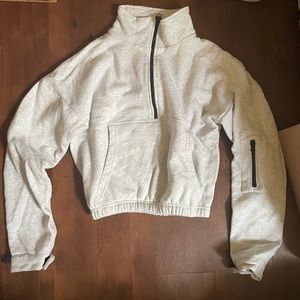 PrettyLittleThing Petite Recycled Oversized Zip Front Sweat